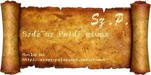 Szász Pelágiusz névjegykártya